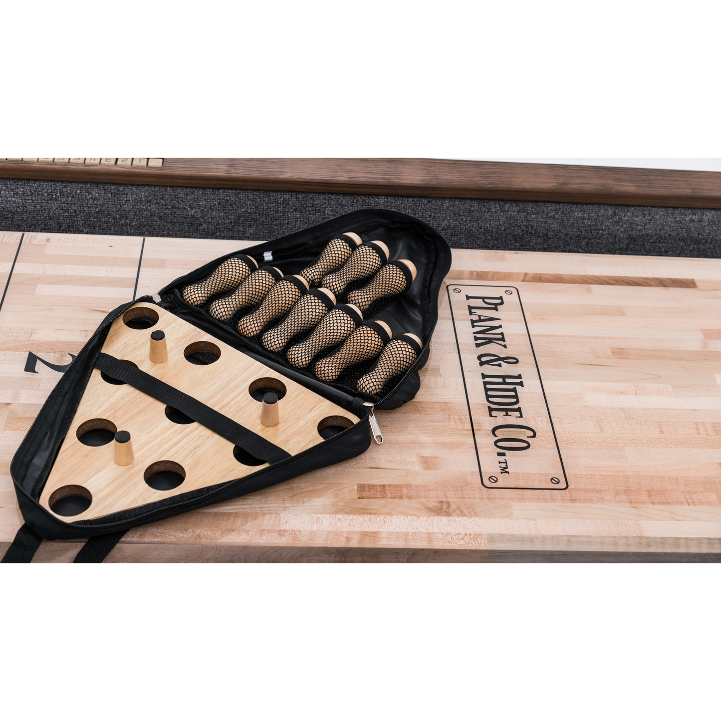 Shuffleboard Bowling Pin Set Plank & Hide 87048