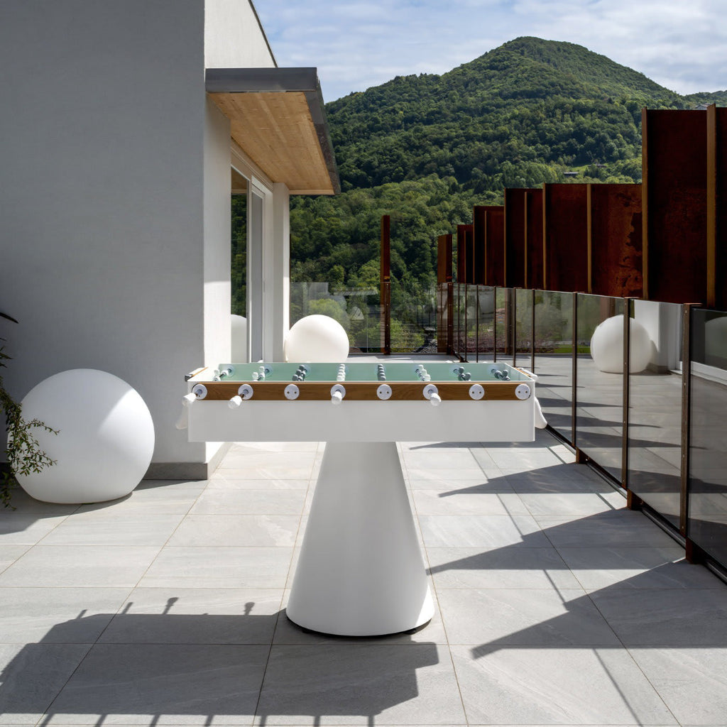 Ciclope White Foosball Table with Entertainment Top and Premium Cover by FAS 0CALWHITE-K1