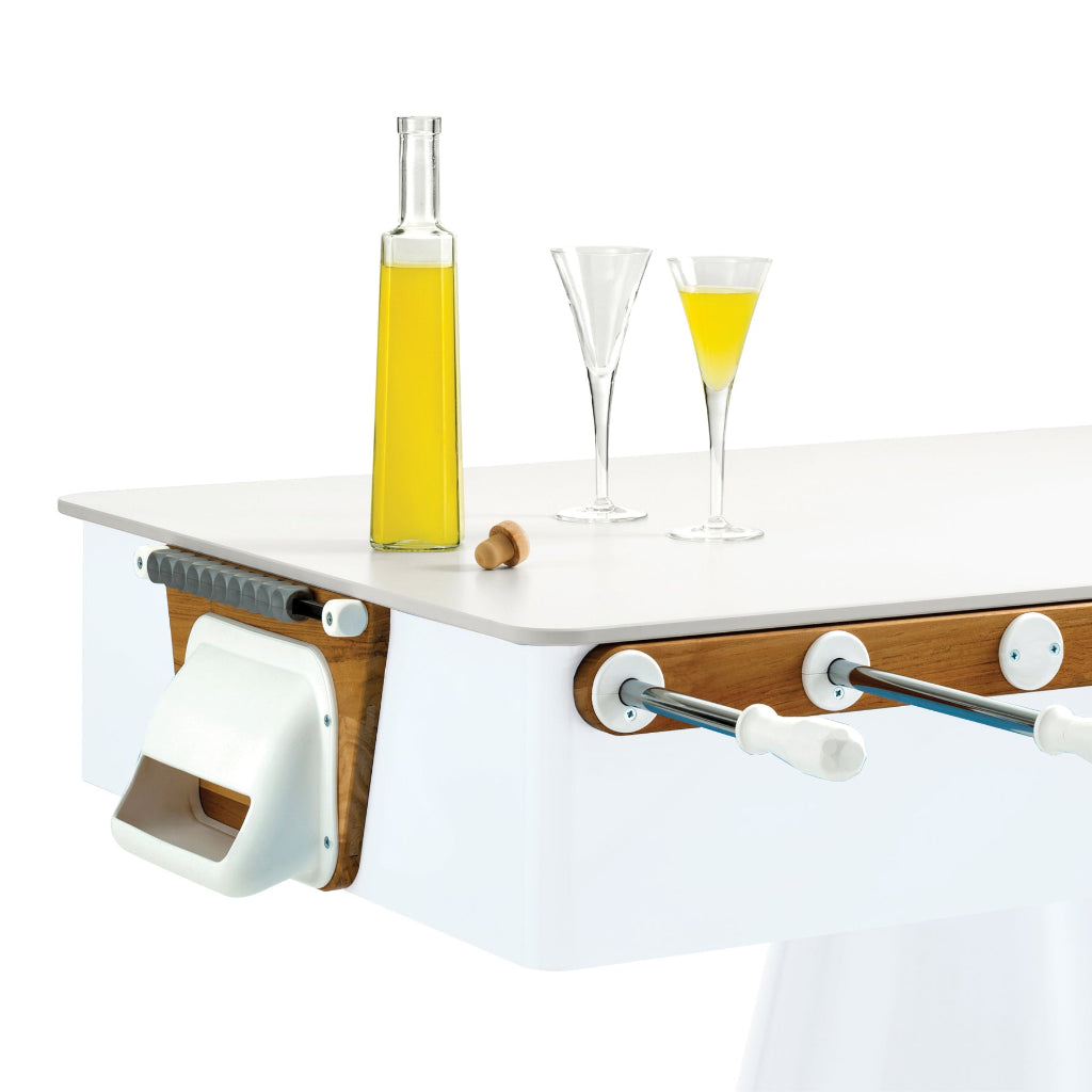 Ciclope White Foosball Table with Entertainment Top and Premium Cover by FAS 0CALWHITE-K1