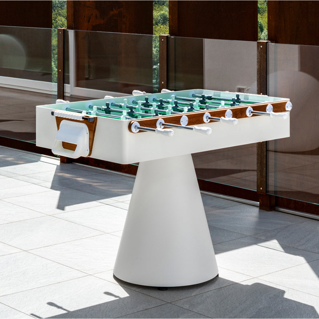 Ciclope White Foosball Table with Entertainment Top and Premium Cover by FAS 0CALWHITE-K1