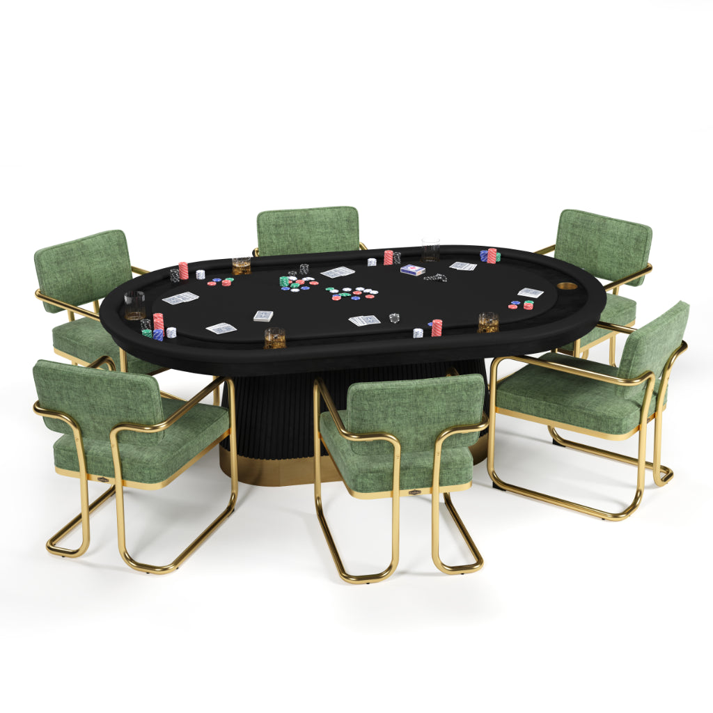 Prohibition Series 84” Texas Hold’em Poker Table RAM Game Room (PRO84TXTBL)