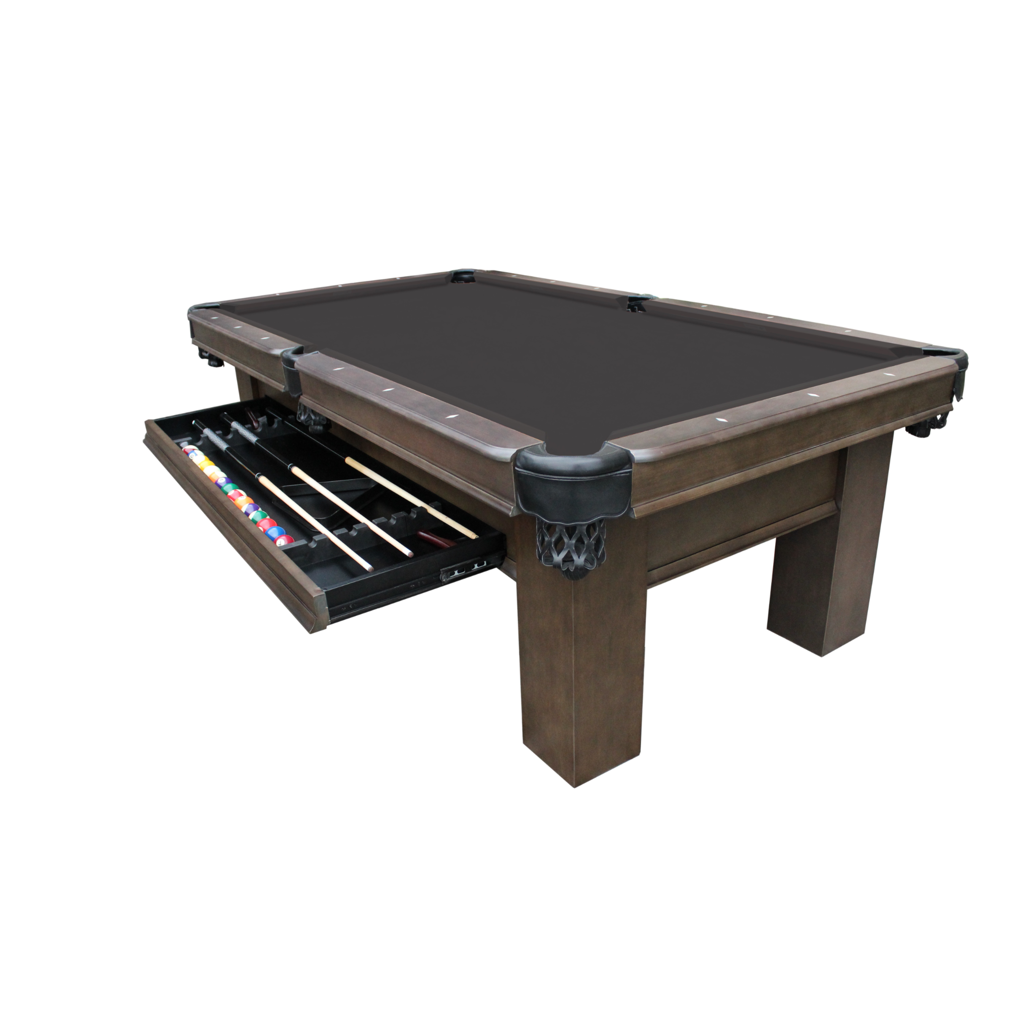 Elias 8' Pool Table with Drawer Plank & Hide (87009-GRG)