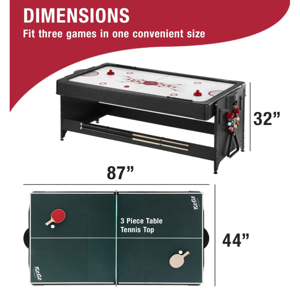 Original 3-in-1 Pockey™ 7' Multi-Game Table by Fat Cat