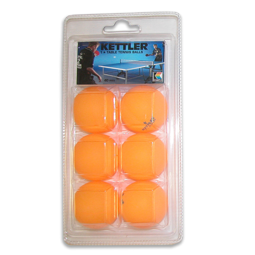 1-Star Table Tennis Balls 6-Pack by KETTLER 7221-100