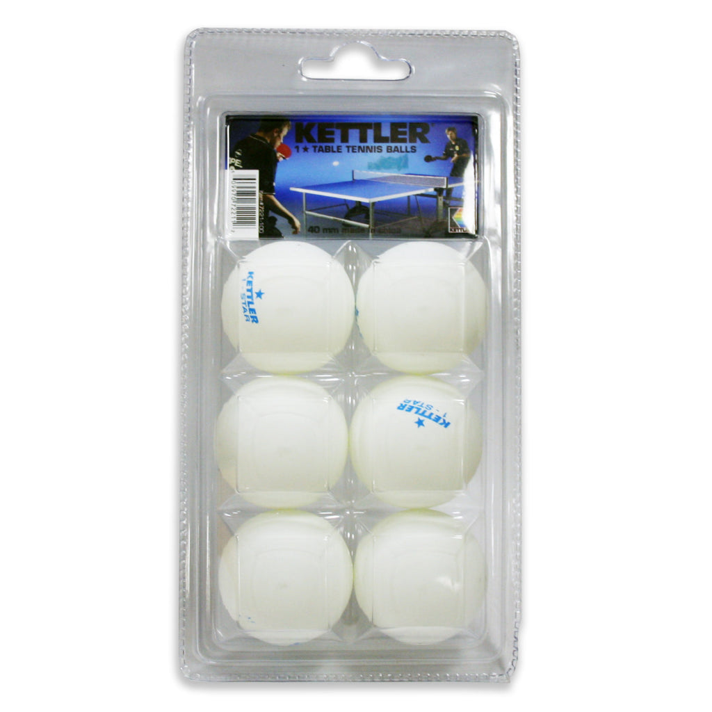 1-Star Table Tennis Balls 6-Pack by KETTLER 7221-100