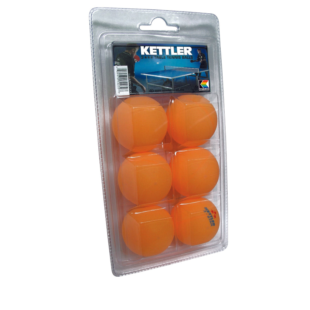 3-Star Table Tennis Balls 6-Pack by KETTLER 7223-100