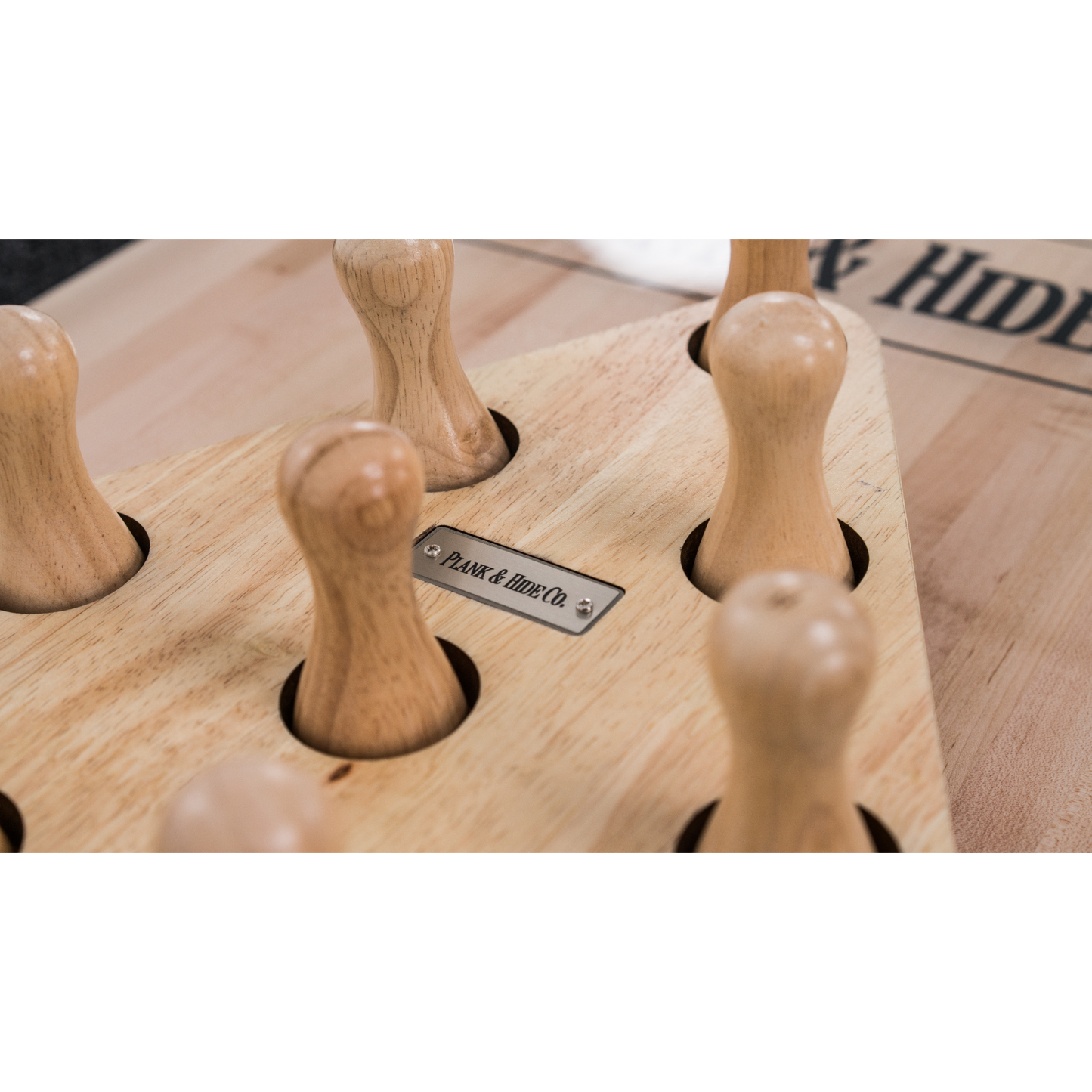 Shuffleboard Bowling Pin Set  Plank & Hide 87048