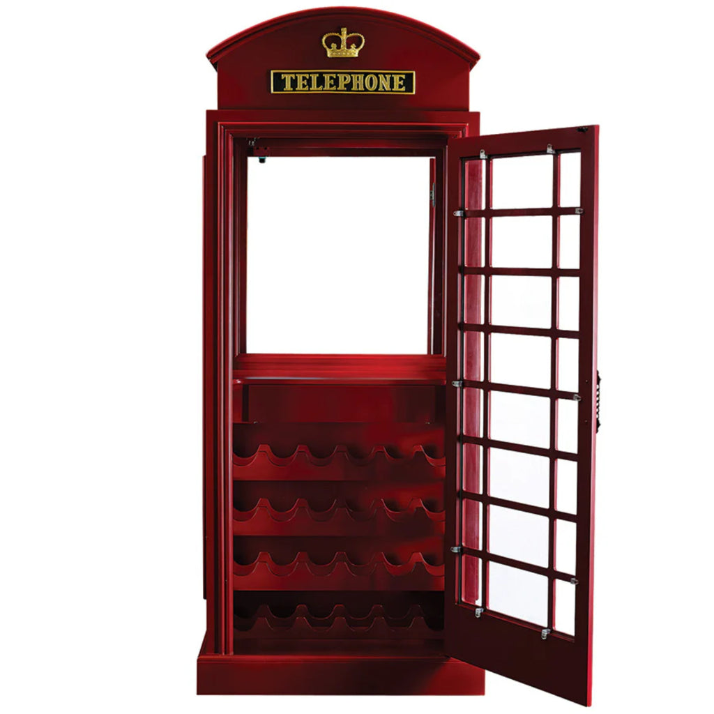 Old English Telephone Booth Bar Cabinet RAM Game Room OEBRCB