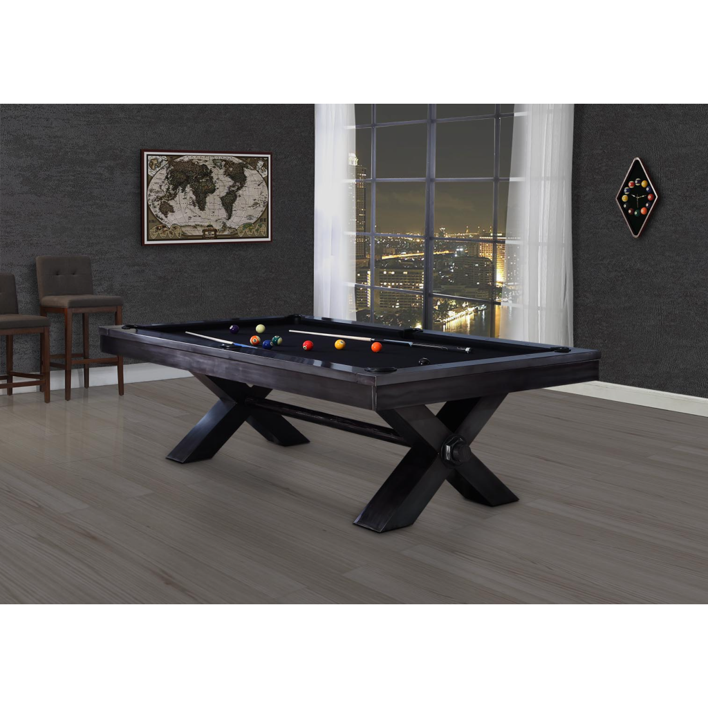 Vox Steel Pool Table Gun Metal Grey Plank & Hide 28000-GUN-VOX