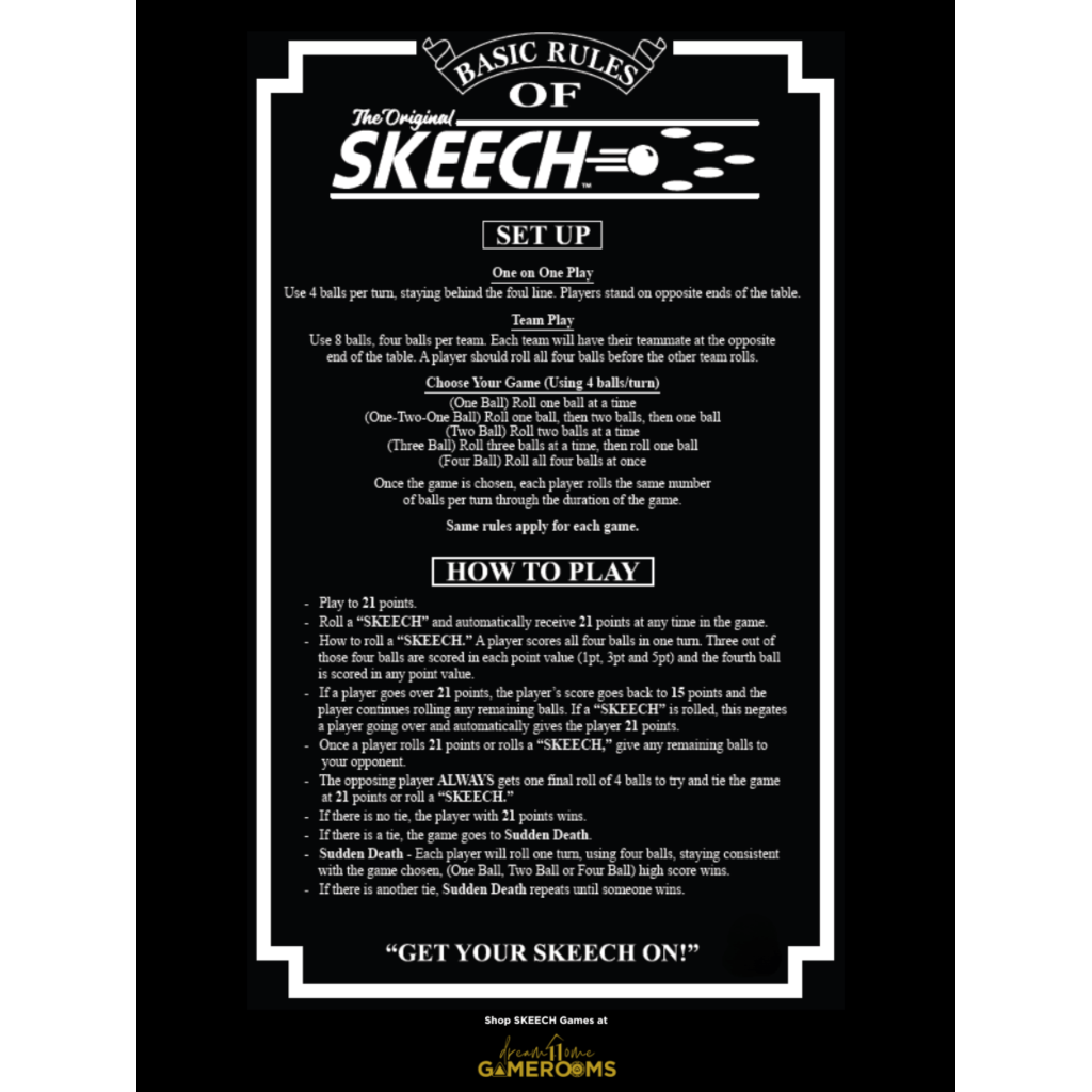 The Original Skeech Game Table Package