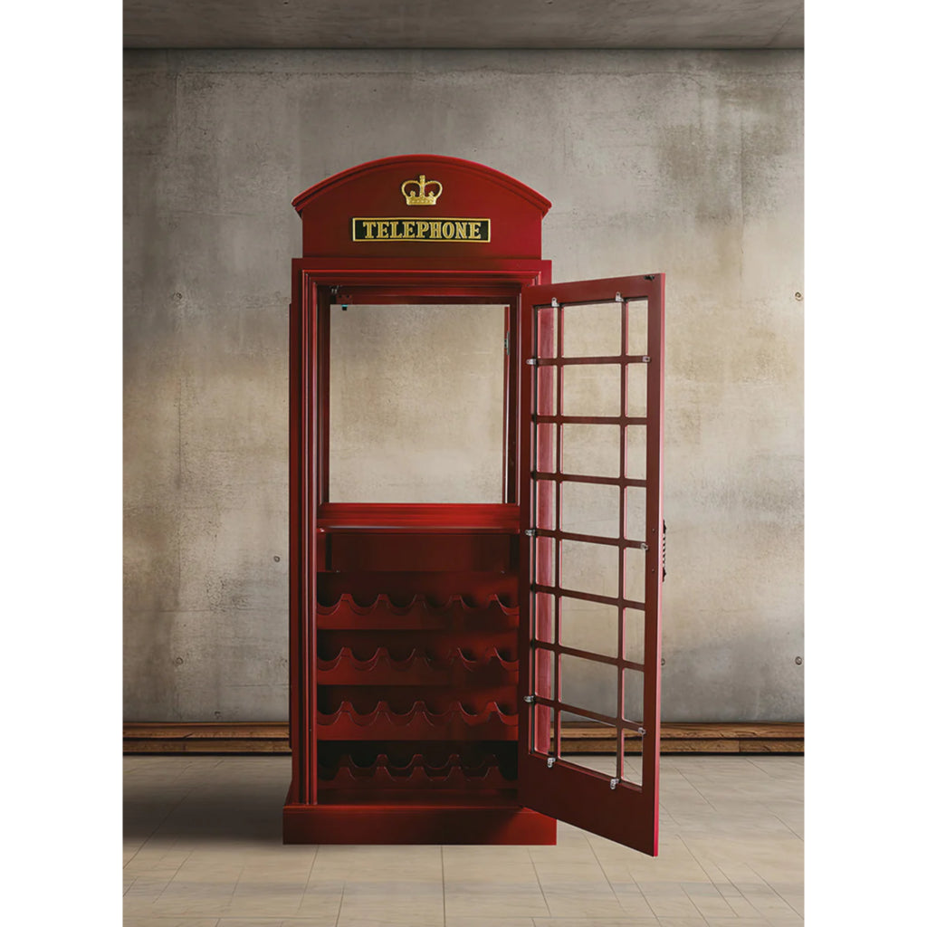 Old English Telephone Booth Bar Cabinet RAM Game Room OEBRCB