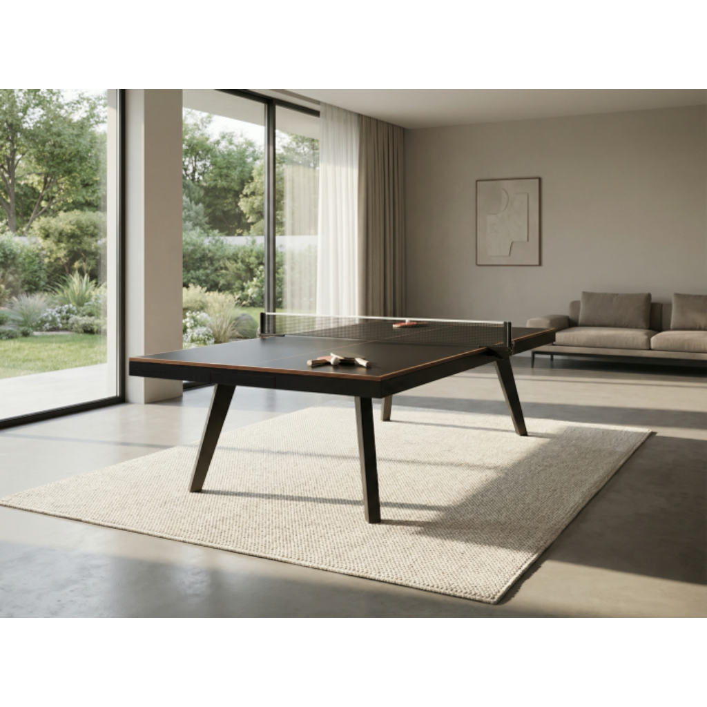 Harper in Black Ping Pong Table with Drawers Plank & Hide 87003-BLA-TUM