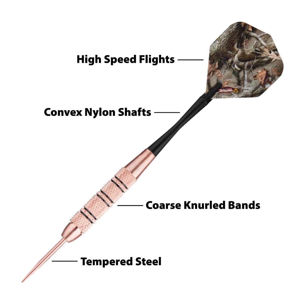 Realtree Hardwoods HD Steel Tip Darts 23 Grams by Fat Cat 26-1426