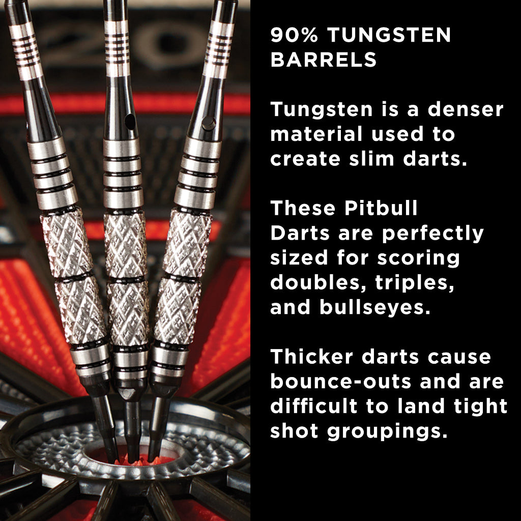 Pitbull 90% Tungsten Soft Tip Darts Diamond Cut and Ringed Barrel 18 Grams by Viper 21-2004-18